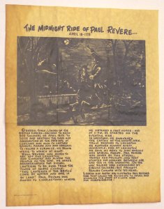 Paul Revere's Ride antiqued parchment replica document